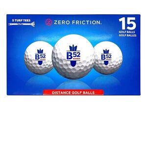Zero Friction B52 Distance Golf Ball - 15 Piece White Ball Set